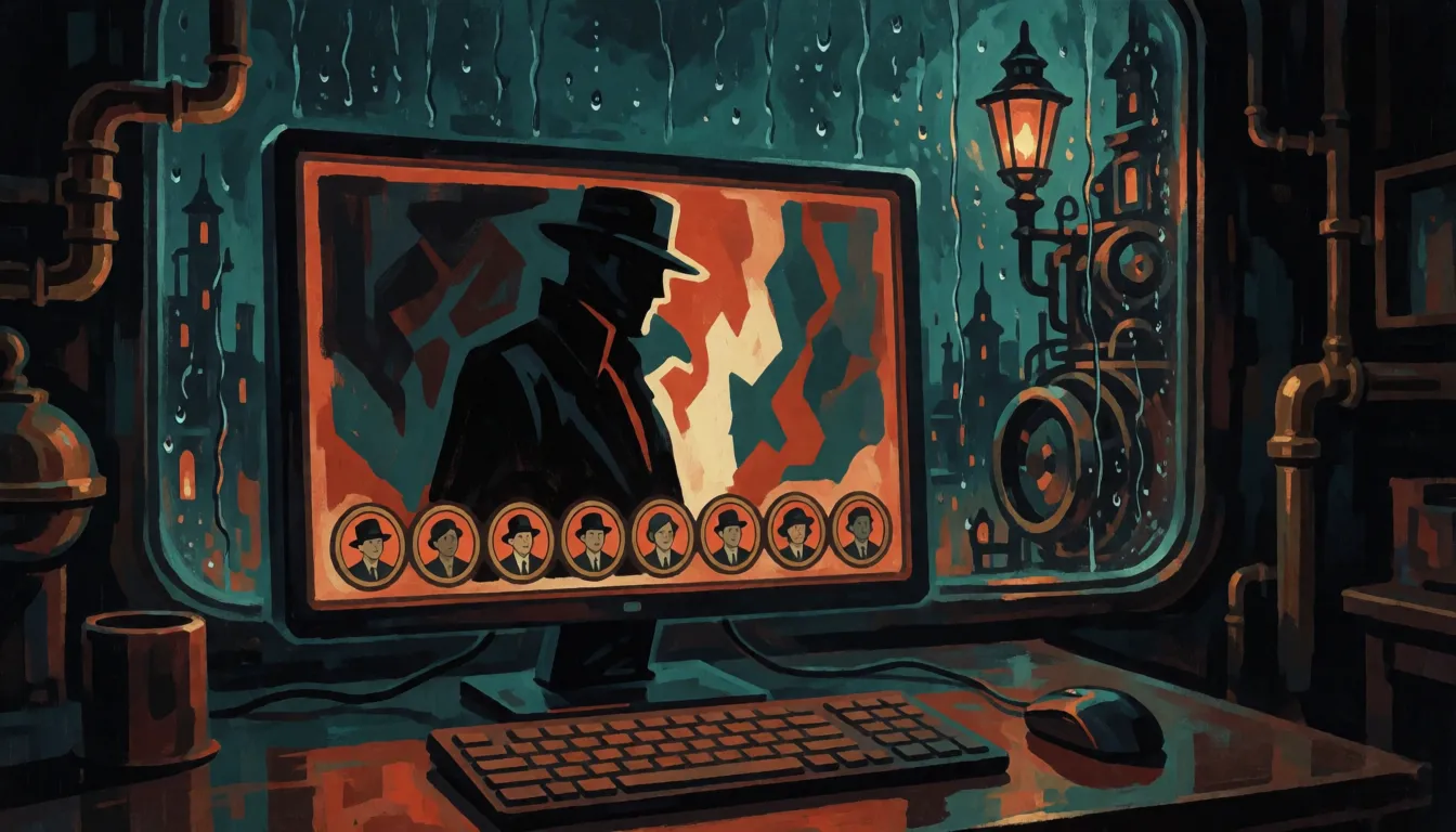 A monitor on a desk showing a game's Steam store page with a row of friend avatars in a panel of friends who own it, beside a keyboard and mouse.