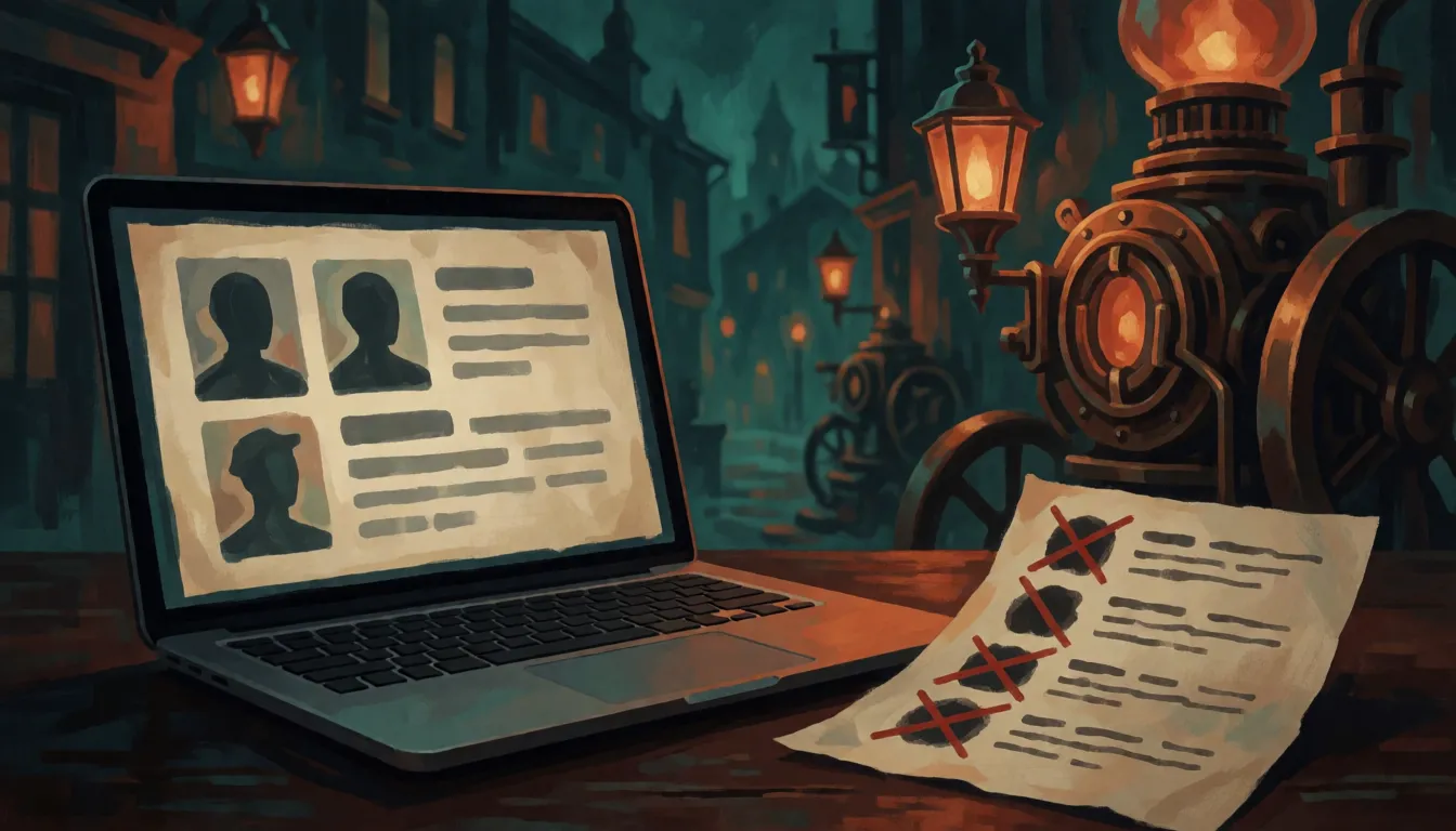 A laptop showing an older hero guide next to a printed sheet of hero names with several crossed out