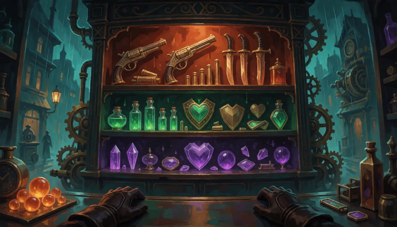A player's view of the in-game item shop with rows of Weapon, Vitality and Spirit items and a soul count in the corner.